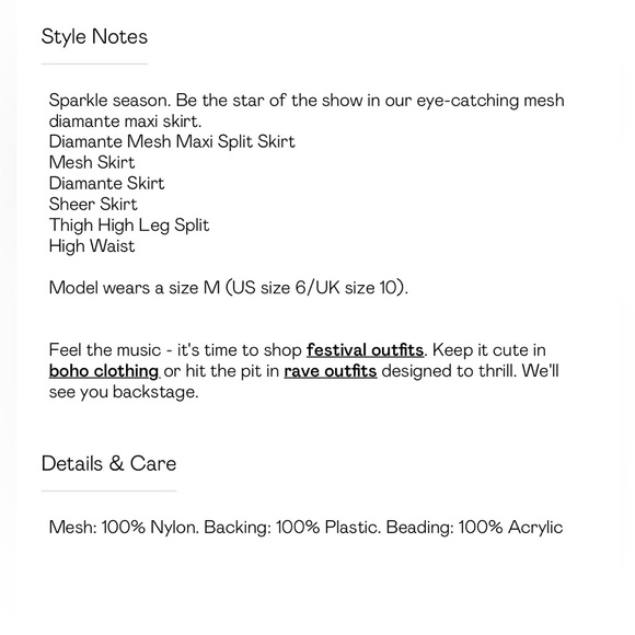 Diamanté mesh maxi split skirt - Picture 5 of 6